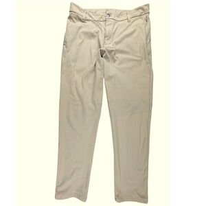 Lululemon Commission Pant Mens 33 Tan Khaki Warpstreme Chino Trousers Slim Fit